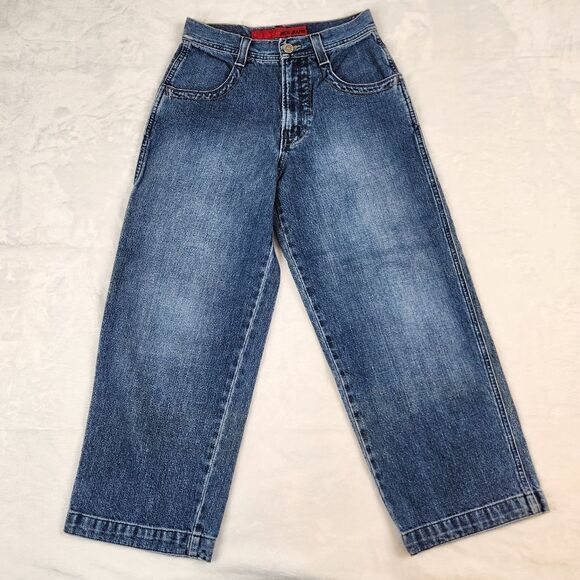 JNCO Kids Blue Jeans with Bulldog Patch - Picture 5 of 13